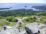 The Camden Hills State Park with 28 miles of hiking trails abutts Megunticook Lake - View from Mt. Battie